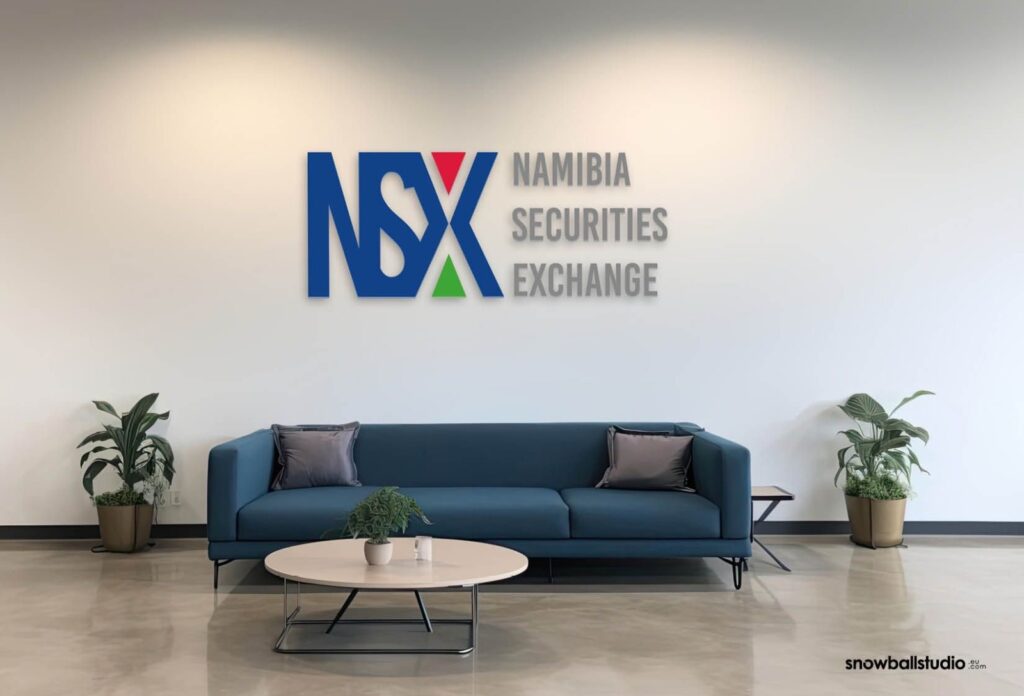 Bannerman appoints - The Brief | Namibia's Leading Business & Financial News Lobby seating area with NSX Namibia Securities Exchange logo on the wall, blue sofa and potted plants on either side.