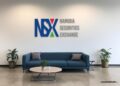 Bannerman appoints - The Brief | Namibia's Leading Business & Financial News Lobby seating area with NSX Namibia Securities Exchange logo on the wall, blue sofa and potted plants on either side.