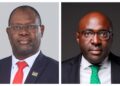 MixCollage-15-Jul-2026-05-46-PM-9976 - The Brief | Namibia's Leading Business & Financial News Pair of formal headshots: man on the left in a dark suit with a red tie and lapel pin against a gray backdrop; man on the right in a dark suit with a green tie against a dark background.