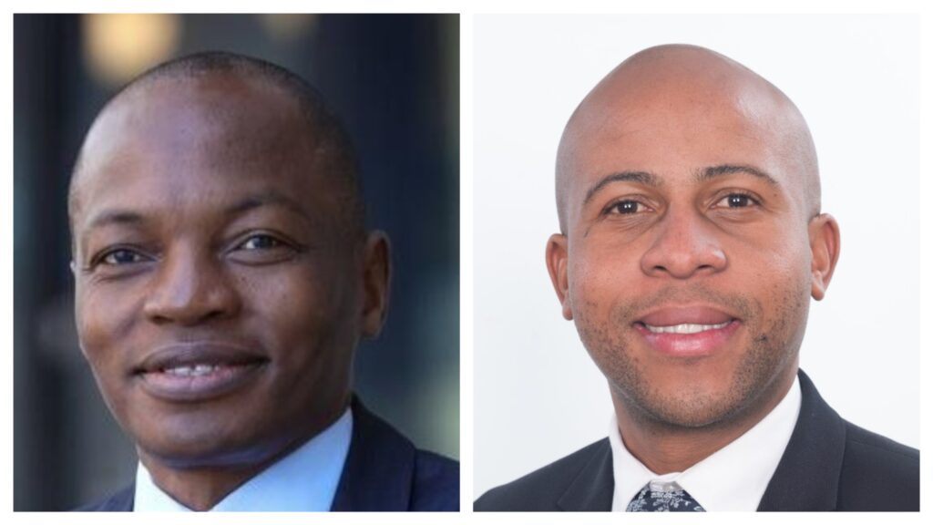 MixCollage-17-Jul-2026-09-55-AM-2484 - The Brief | Namibia's Leading Business & Financial News Two professional headshots of a man: left photo shows a smiling man in a blue suit outdoors; right photo shows the same or another man in a suit against a white studio background.