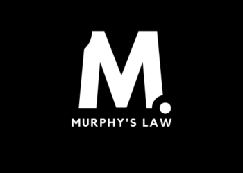 Murphy's Law brand logo: large white M with a dot on a black background and 'MURPHY'S LAW' text below.